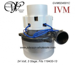 IVM 119433-13 GVM024001C Vacuum Motor — 24 Volt, 3 Stage Without Connector