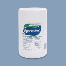 Sporicidin Disinfectant Towelettes Wipes CAN-18012F 12/180 Canisters case