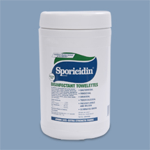 Sporicidin Disinfectant Towelettes Wipes JUM-8506F 6/85 Canisters case