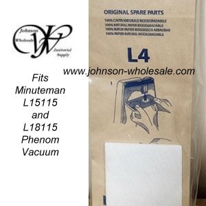 Minuteman Vac Bag OEM 032220019 for L15115, L18115 20/Bags & 4/Filters Pkg