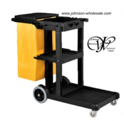Janitorial Cart with Yellow Bag 3 Shelf