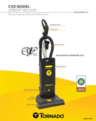 Tornado 91440 Deluxe CVD 38/2 15" Upright Vacuum Dual Motors
