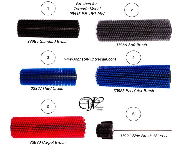 Tornado Brushes for 99418 Cylindrical Scrubber BR 18/1 MW