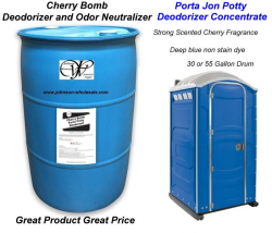 Cherry Bomb Porta Jon Deodorizer and Odor Neutralizer 30 or 55 Gallon Drum
