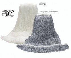 Reflections Floor Finish Mop White or Blue/White Stripe 1.25 " Headband Med, Lar 12 case