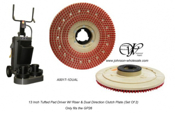 Hawk 13 INCH TUFTED PAD DRIVER  W/ 1.25" RISER & DUAL DIRECTION CLUTCH PLATE (SET OF 2)
