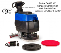 Prolux PLCC460S 18" Cordless Commercial Walk Behind Floor Cleaner, Scrubber & Buffer