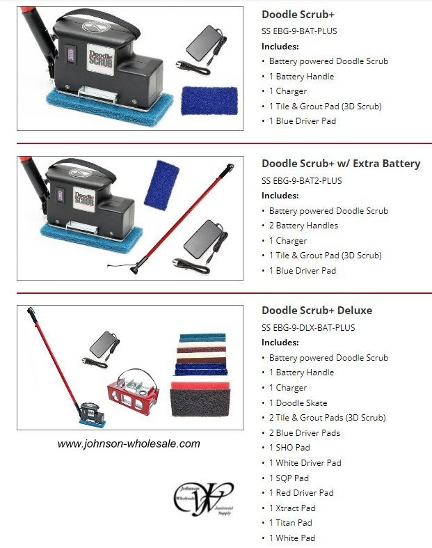 Square Scrub SS-EBG-9-BAT Doodle Scrub Battery Powered