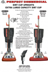 Perfect Commercial P105 Upright Vacuum w/Dust Cup 12"