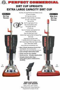 Perfect Commercial P105 Upright Vacuum w/Dust Cup 12"