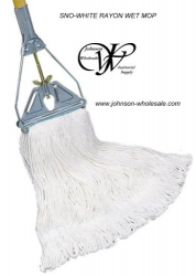 Sno-White Floor Finish Mop White Rayon Looped 1.25 Headband M,L 12 case