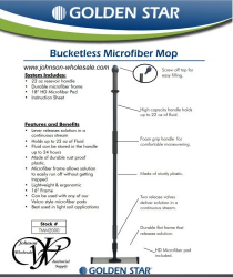 Bucketless Mop, 22oz Reservoir in Handle, 16" Frame with 1 18" Pad