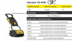 Tornado TS050-W13-U Vortex 13 Multiwash Parts