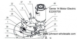 Betco Genie 14 CE HD Electric Brush Drive Motor E2200700 0.5hp