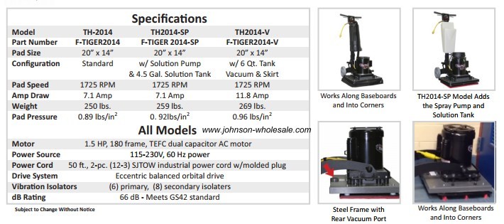 tiger 2014 specs