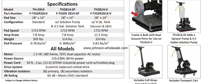 tiger 2814 specs