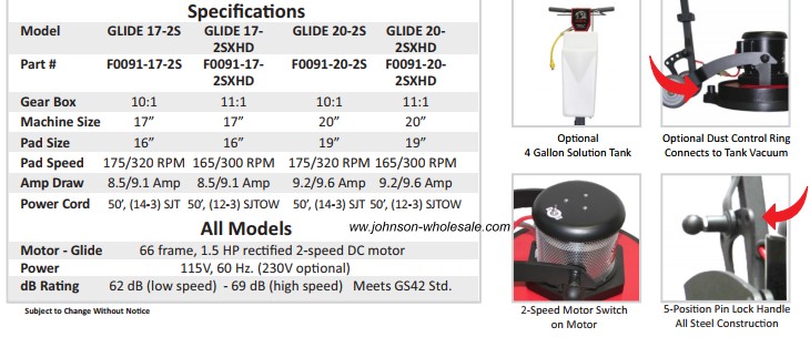 glide main specs