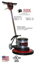 Hawk Standard and XHD 2 Speed Floor Buffer 13,15,17,20 inch