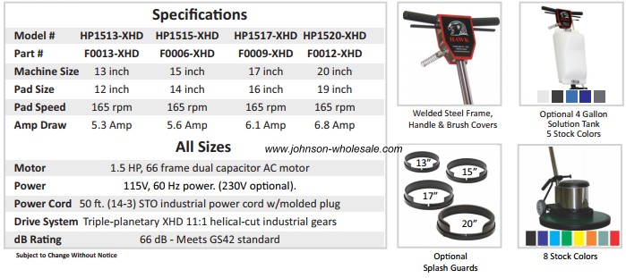 hawk xhd specs