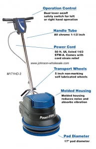 Powr Flite Millennium NM171HD Floor Buffer 17" Heavy Duty