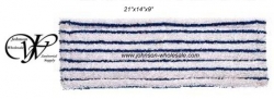 FIN-PKT White with Blue Stripe Finish Mops Rolled Edge 36pk