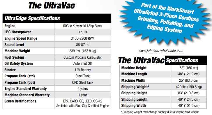 ultra vac specs